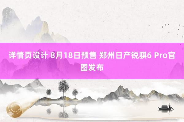 详情页设计 8月18日预售 郑州日产锐骐6 Pro官图发布